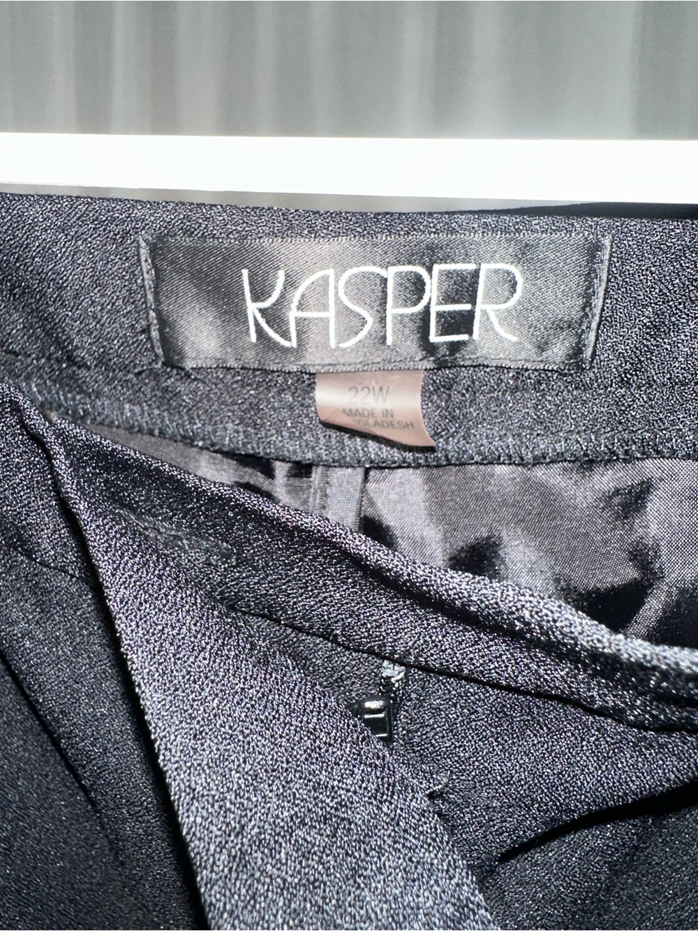 Kasper Women’s Plus Size 22W Black Dress Pants - Classic Elastic Waistband